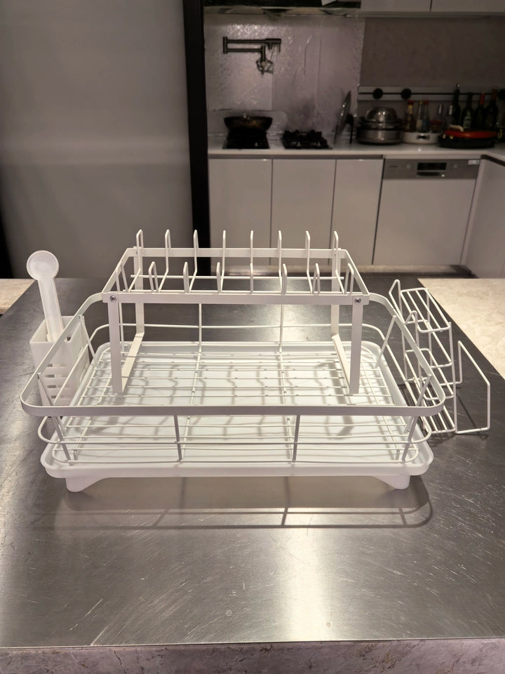DryMax DuoRack™ – 2-Tier Adjustable Stainless Steel Dish Organizer