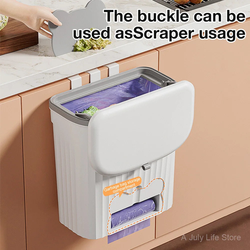 CleanNest™ – Compact Hanging Trash Bin for Kitchen, Bath & Cabinet Use