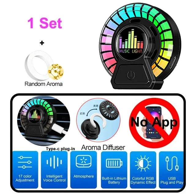 LumiBreeze™ Auto – RGB LED Car Freshener with Bluetooth Music Sync