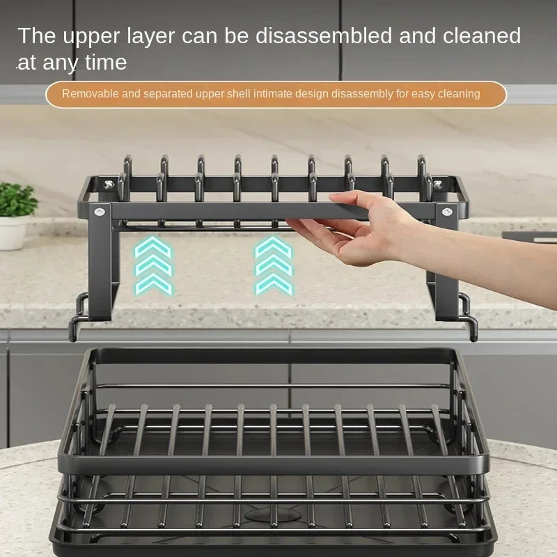 DryMax DuoRack™ – 2-Tier Adjustable Stainless Steel Dish Organizer