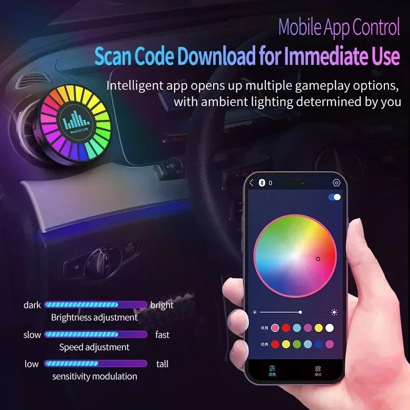LumiBreeze™ Auto – RGB LED Car Freshener with Bluetooth Music Sync