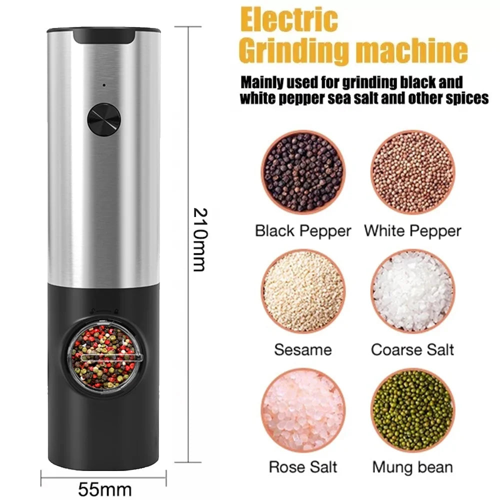 MillSense™ Elite – Automatic Salt & Pepper Grinders with Charging Dock