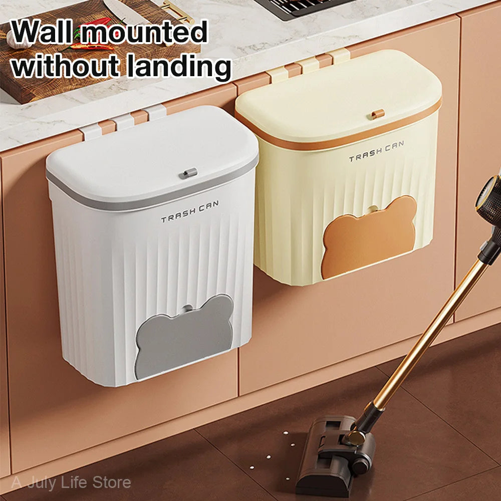 CleanNest™ – Compact Hanging Trash Bin for Kitchen, Bath & Cabinet Use