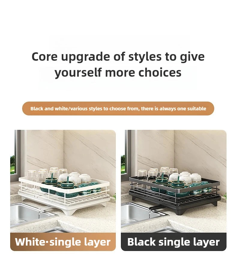 DryMax DuoRack™ – 2-Tier Adjustable Stainless Steel Dish Organizer