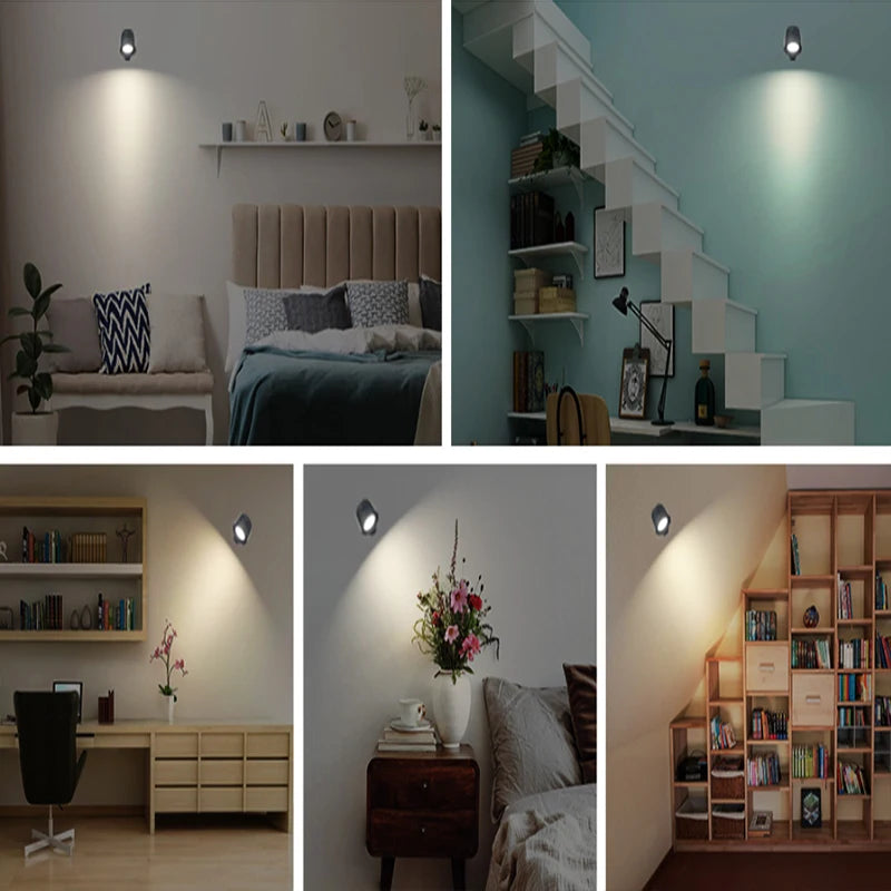 NoirGlow™ 360 – Rotatable LED Wall Lamp with Touch & USB