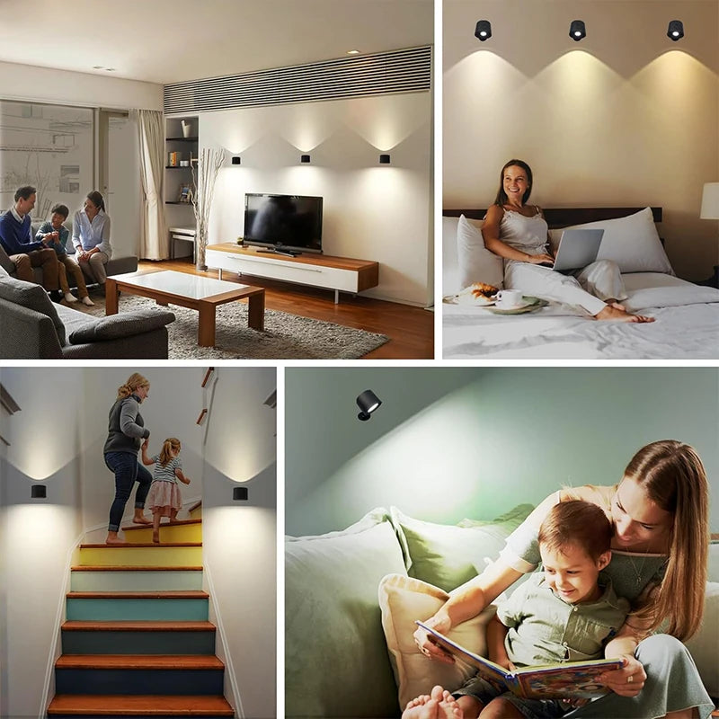 NoirGlow™ 360 – Rotatable LED Wall Lamp with Touch & USB