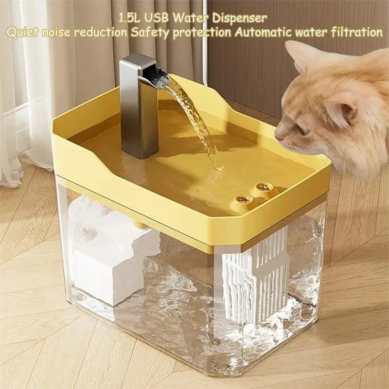PurrFlow™ – USB Cat Water Fountain with Silent Pump & Filter System