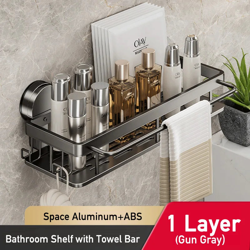 StickSmart™ Shower & Kitchen Shelf – No Drill Mount Organizer