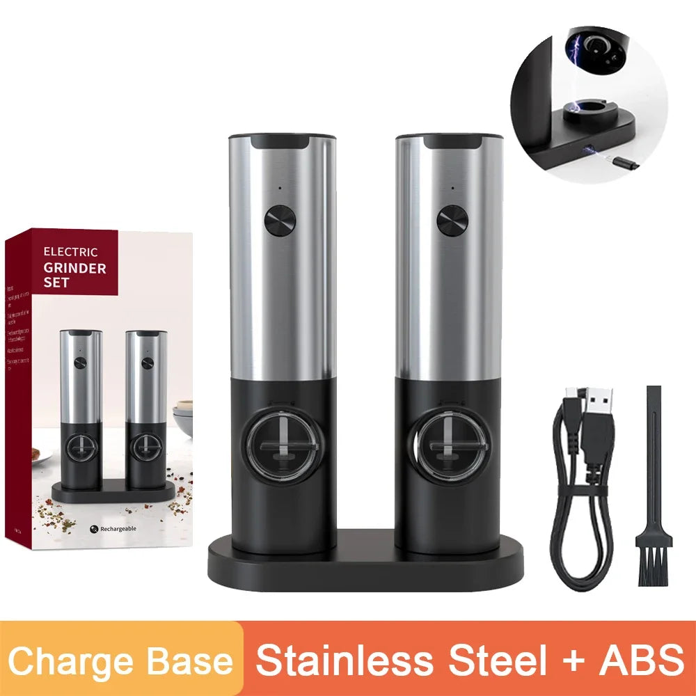MillSense™ Elite – Automatic Salt & Pepper Grinders with Charging Dock