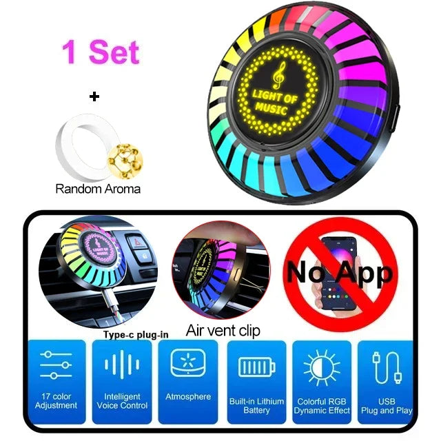 LumiBreeze™ Auto – RGB LED Car Freshener with Bluetooth Music Sync