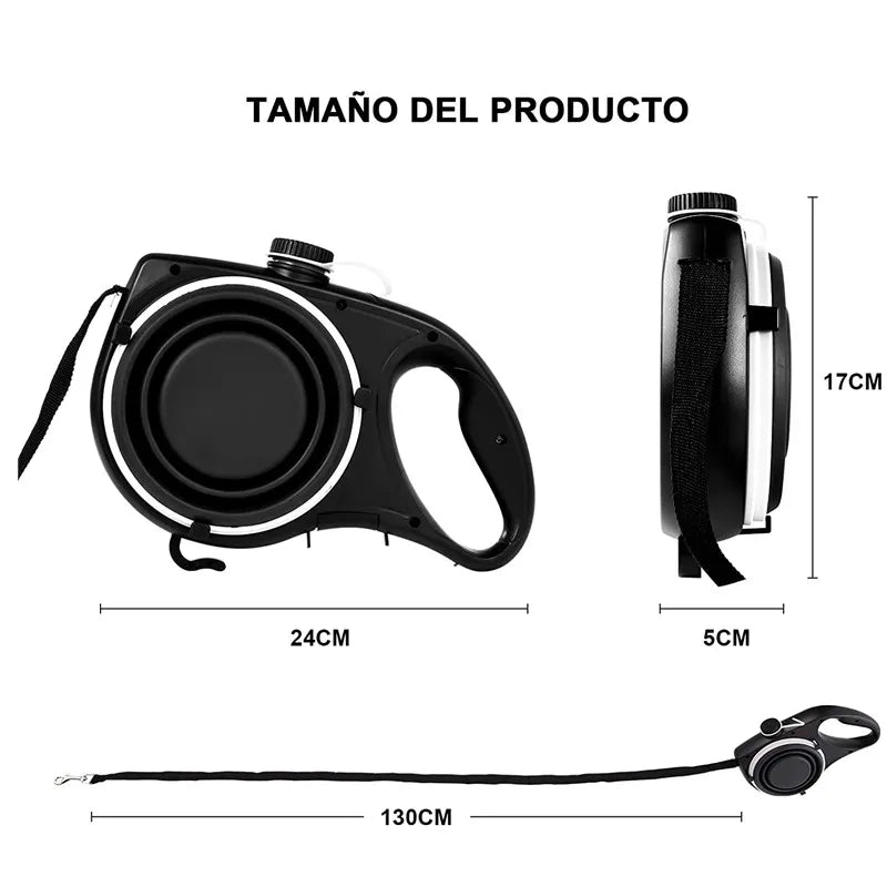 PawGo™ Leash – 4-in-1 Dog Walking Set with Water Bottle & Waste Dispenser