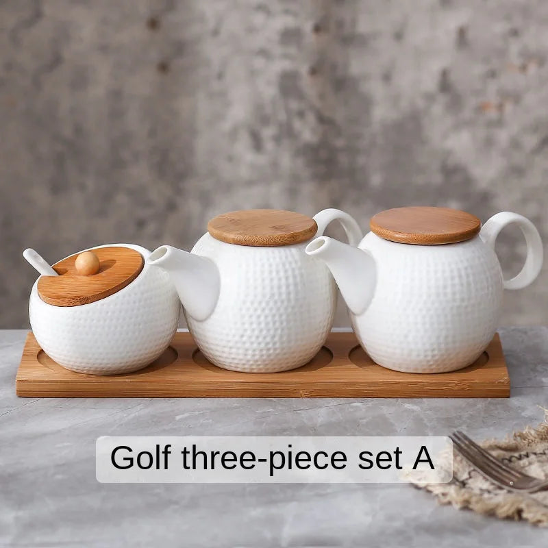 ZenPantry™ Ceramic Jar Set – Spice Containers with Bamboo Lids & Tray