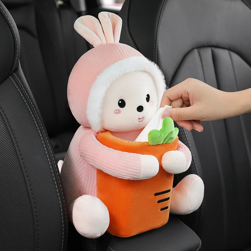 FurryFlex™ Auto – Hanging Plush Tissue Box & Trash Bin Combo