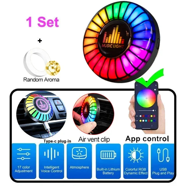 LumiBreeze™ Auto – RGB LED Car Freshener with Bluetooth Music Sync
