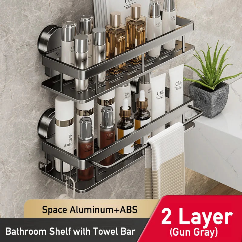 StickSmart™ Shower & Kitchen Shelf – No Drill Mount Organizer