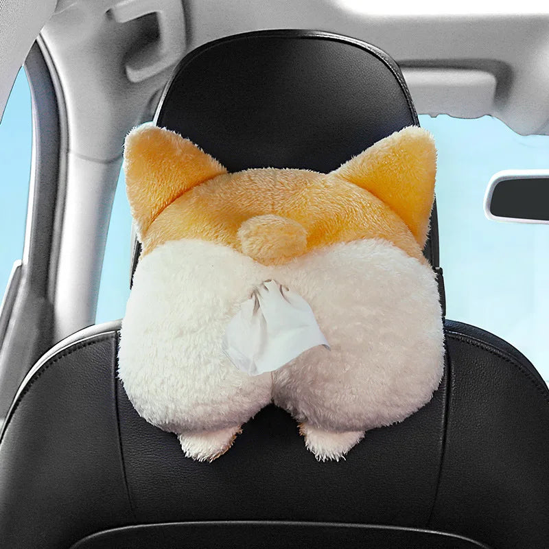 FurryFlex™ Auto – Hanging Plush Tissue Box & Trash Bin Combo
