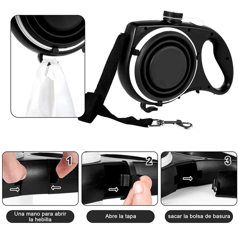 PawGo™ Leash – 4-in-1 Dog Walking Set with Water Bottle & Waste Dispenser