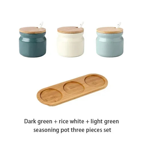 TasteCraft™ Ceramic Set – Complete Kitchen Spice & Oil Organizer