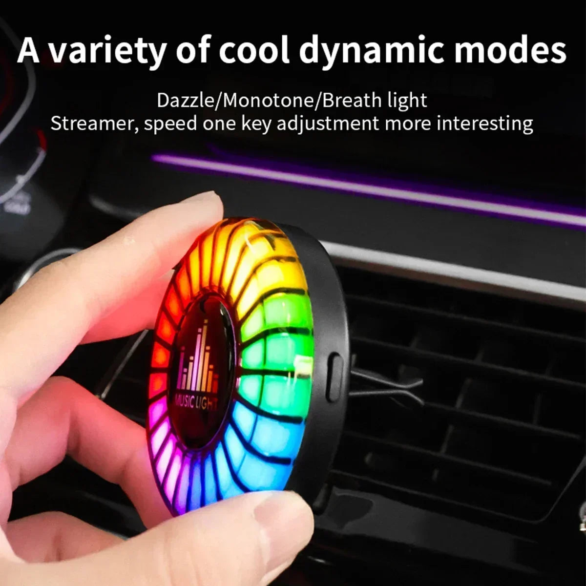 LumiBreeze™ Auto – RGB LED Car Freshener with Bluetooth Music Sync