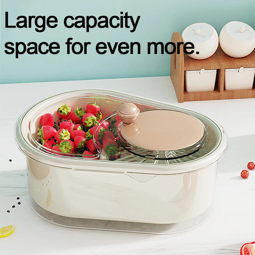 FreshFlow™ Manual Fruit & Veggie Cleaner – Durable ABS Hand Cranked Kitchen Washer