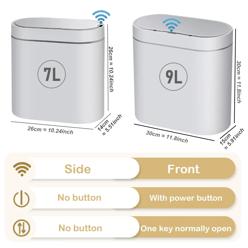 NeatSense AutoBin™ – Waterproof Sensor Wastebasket (7L/9L)