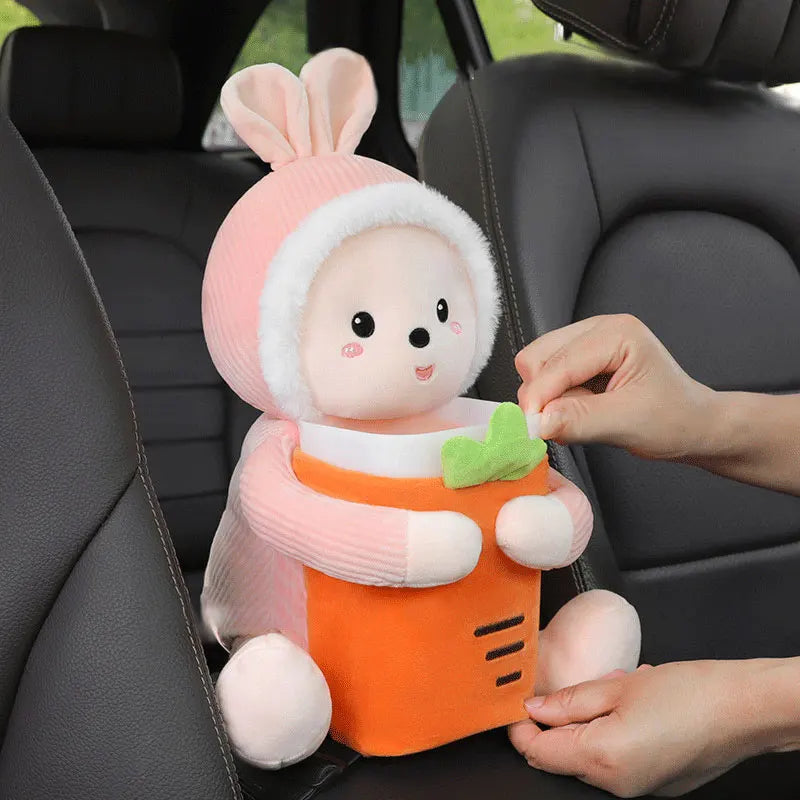 FurryFlex™ Auto – Hanging Plush Tissue Box & Trash Bin Combo