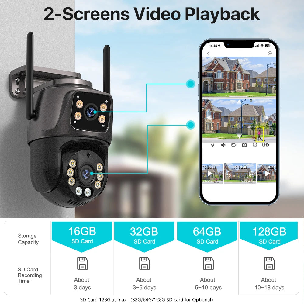 GuardiView™ 4K – Dual Lens Smart PTZ Security Camera with AI Tracking