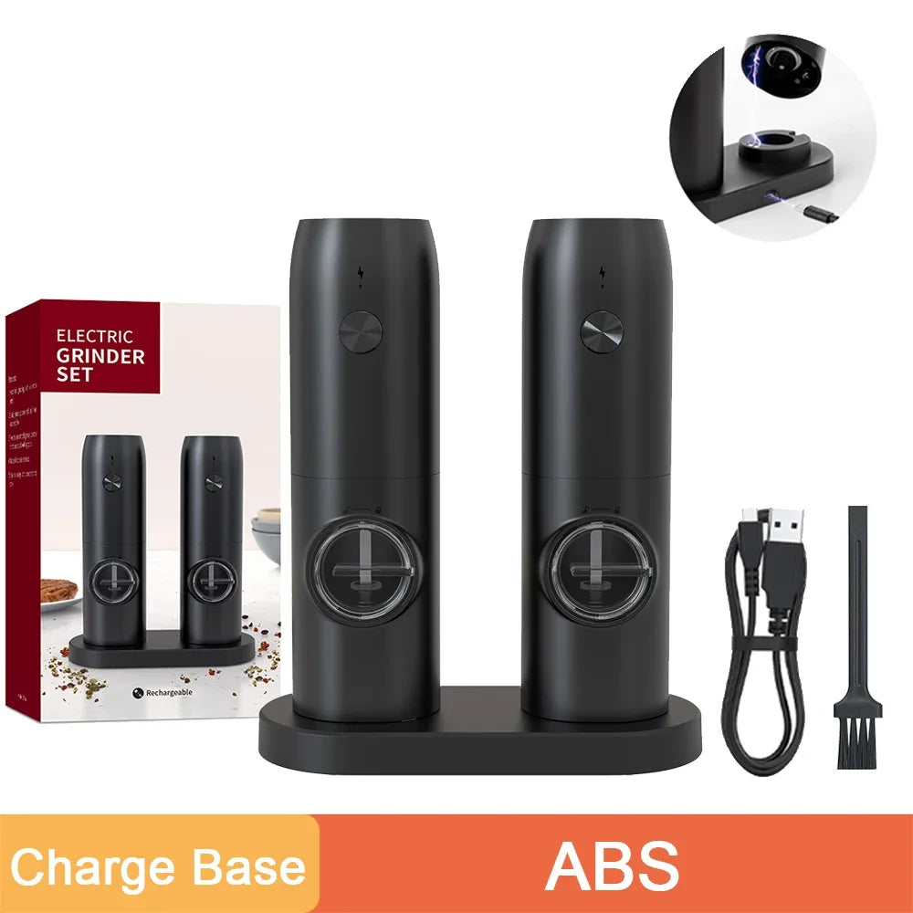 MillSense™ Elite – Automatic Salt & Pepper Grinders with Charging Dock