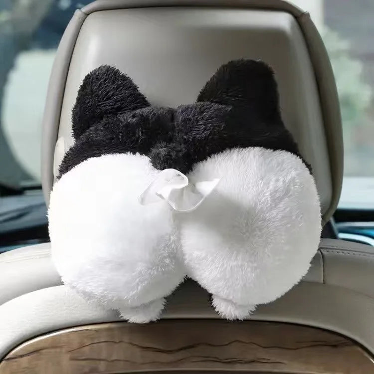 FurryFlex™ Auto – Hanging Plush Tissue Box & Trash Bin Combo