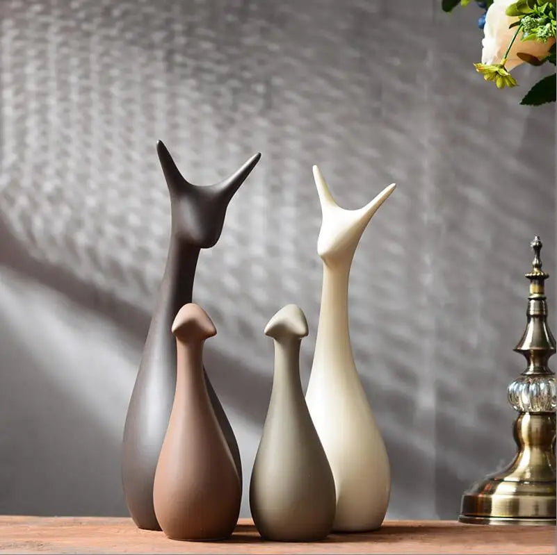 Monochrome Forest – Nordic Porcelain Animal Figurines