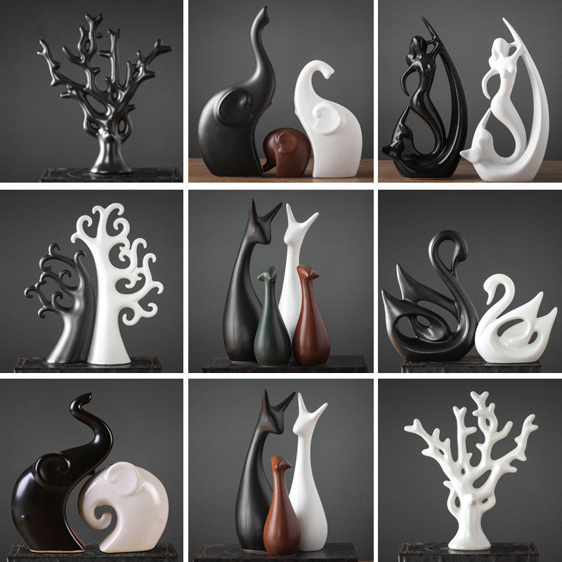 Monochrome Forest – Nordic Porcelain Animal Figurines