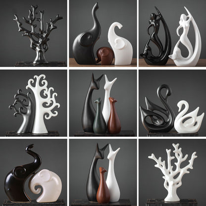 Monochrome Forest – Nordic Porcelain Animal Figurines