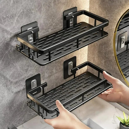 Estante de ducha de pared: estante de almacenamiento sin perforaciones