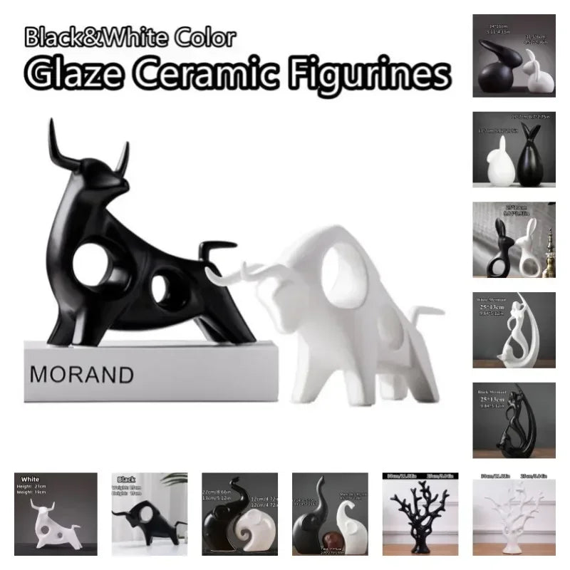 Monochrome Forest – Nordic Porcelain Animal Figurines