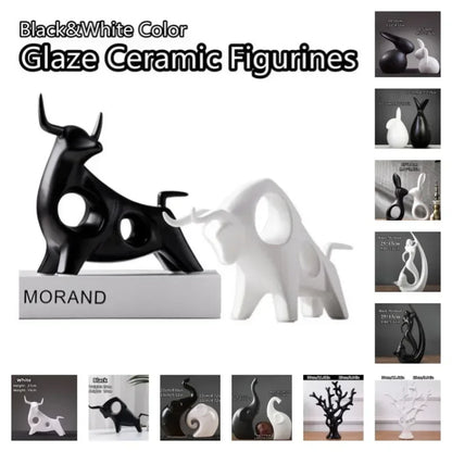 Monochrome Forest – Nordic Porcelain Animal Figurines