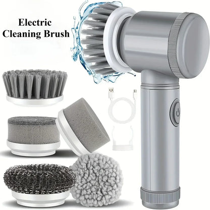 Electric Spin Scrubber 5-in-1 Cleaning Brush Set