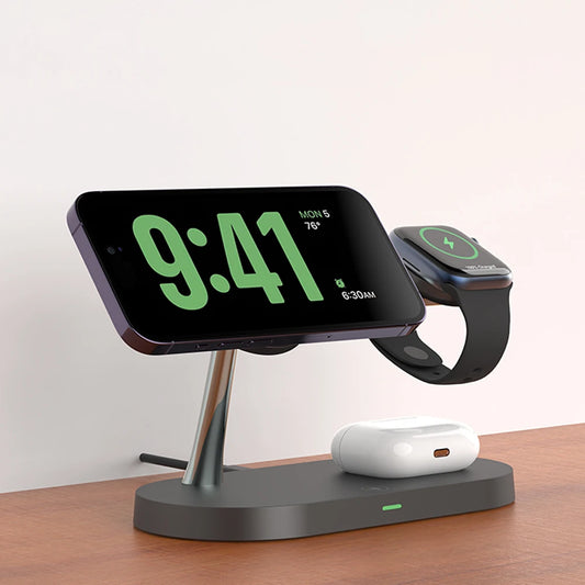 PowerDock Pro™ – 3-in-1 Wireless Charger for iPhone, Apple Watch & AirPods