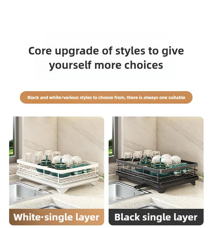 DryMax DuoRack™ – 2-Tier Adjustable Stainless Steel Dish Organizer