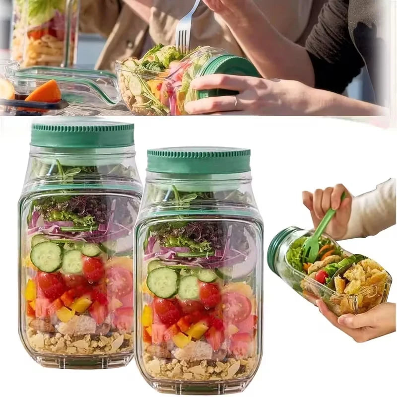 Leakproof Salad Box with Side Opening Lid Portable