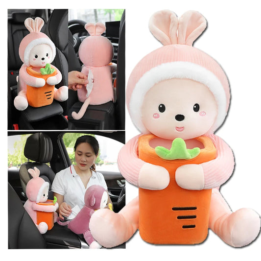 FurryFlex™ Auto – Hanging Plush Tissue Box & Trash Bin Combo