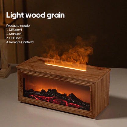 Fireplace Flame Aroma Humidifier with Essential Oils