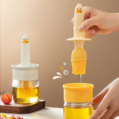 Brush & Pour™ – 2-in-1 Olive Oil Bottle with Silicone Basting Brush