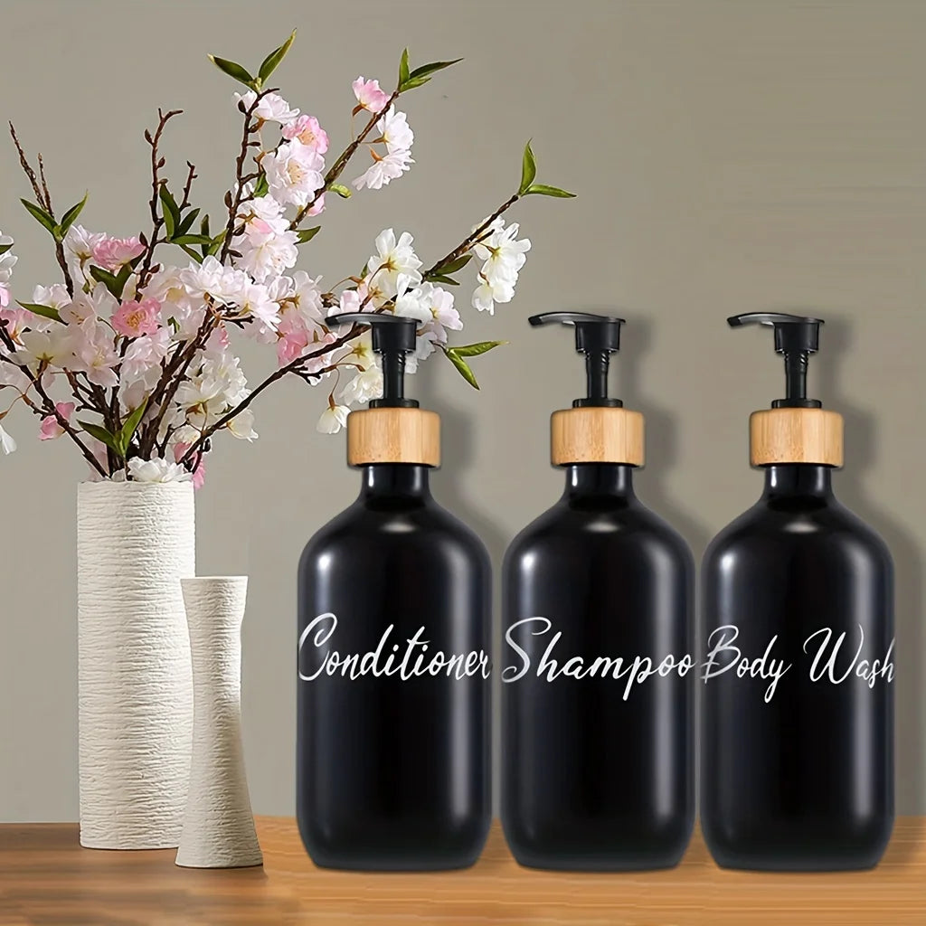 EssenceFlow – 3-Pack Lotion & Shampoo Dispenser Bottles
