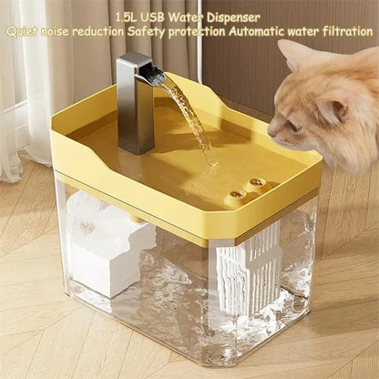 PurrFlow™ – USB Cat Water Fountain with Silent Pump & Filter System
