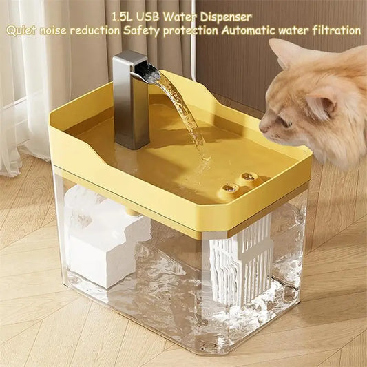 PurrFlow™ – USB Cat Water Fountain with Silent Pump & Filter System