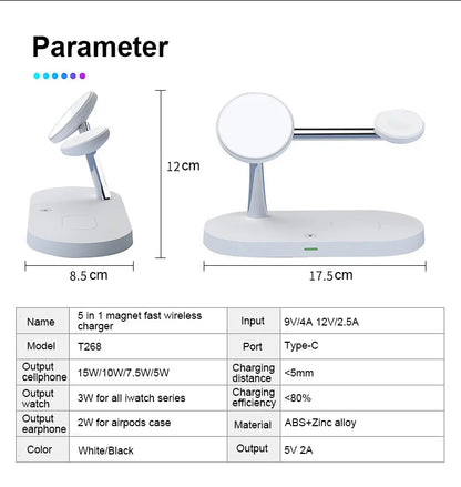 PowerDock Pro™ – 3-in-1 Wireless Charger for iPhone, Apple Watch & AirPods