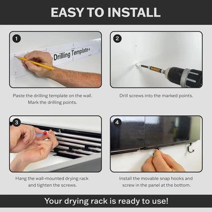 AirFold Rack – Wall-Mounted Laundry Drying Rack with 5 Rods