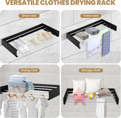 AirFold Rack – Wall-Mounted Laundry Drying Rack with 5 Rods