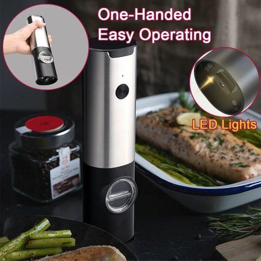 MillSense™ Elite – Automatic Salt & Pepper Grinders with Charging Dock