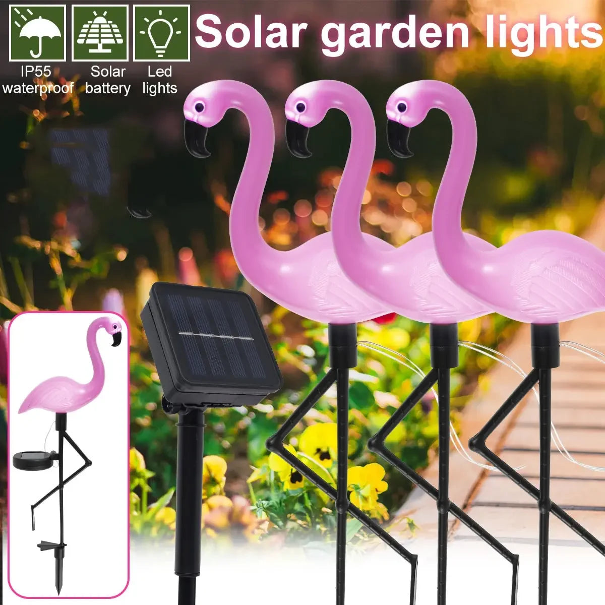 Solar Flamingo Garden Lights – Festive Outdoor Decoration (1Pc)